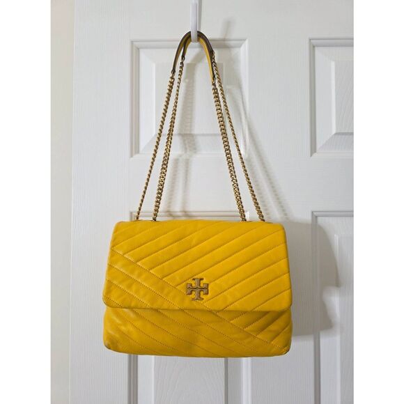 Tory Burch Kira Chevron Convertible Shoulder Bag, Yellow $548 - Picture 1 of 12